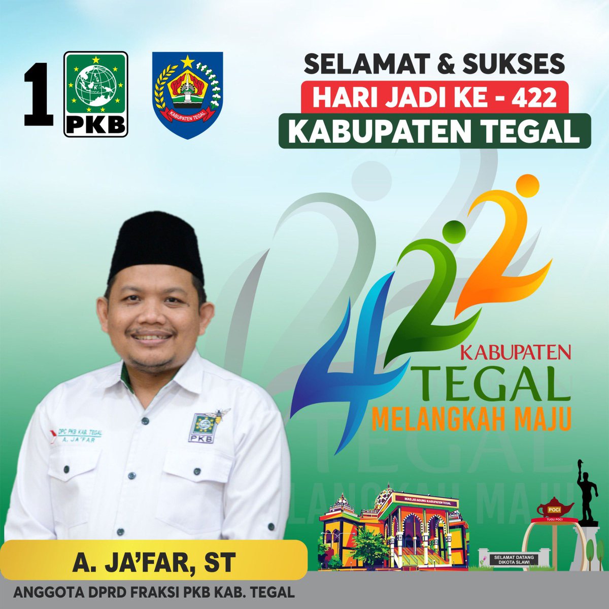 dj4far's tweet image. Selamat hari jadi Kabupaten Tegal ke-422, semoga tambah jaya dan masyarakat tambah makmur sejahtera.
@umiazizah60 @gusyusufchannel @yusuf_ch