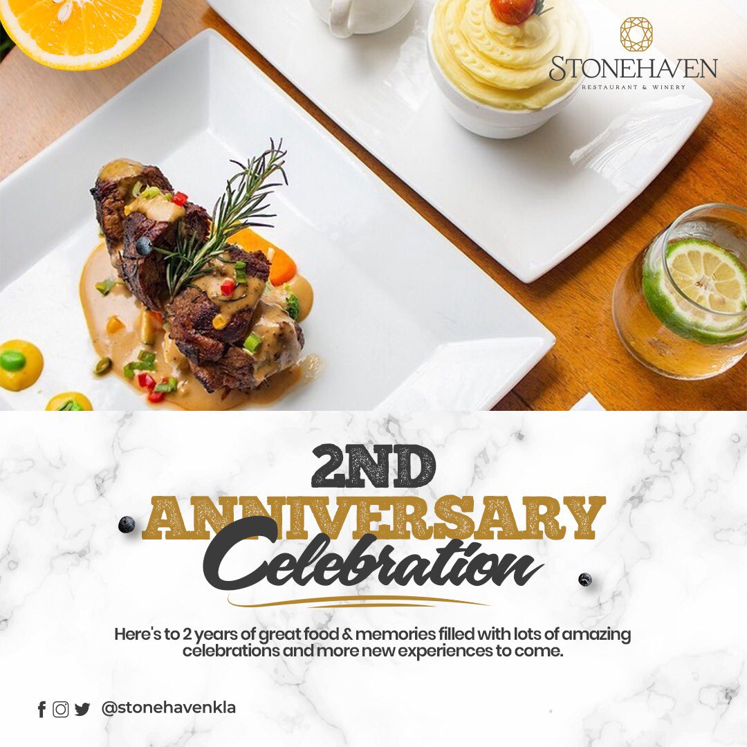 It's been 2 years since we opened our doors. 🥳Celebrate with us today!

Here's to 2 remarkable years of great food & memories filled with lots of amazing celebrations and more new experiences to come. 
#2yearanniversary #StonehavenRestaurant