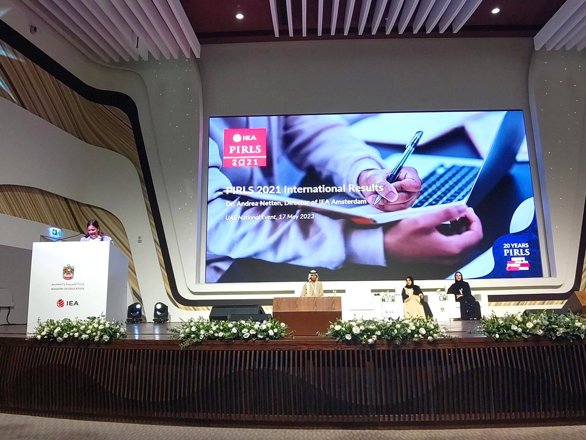 iea_education's tweet image. Andrea Netten, Director of IEA Amsterdam, shared valuable insights from the #PIRLS2021 international report at the UAE&apos;s national PIRLS 2021 release event today, organized by @MOEUAEofficial.

#20YrsPIRLS #PIRLS #reading #literacy #primary #schools