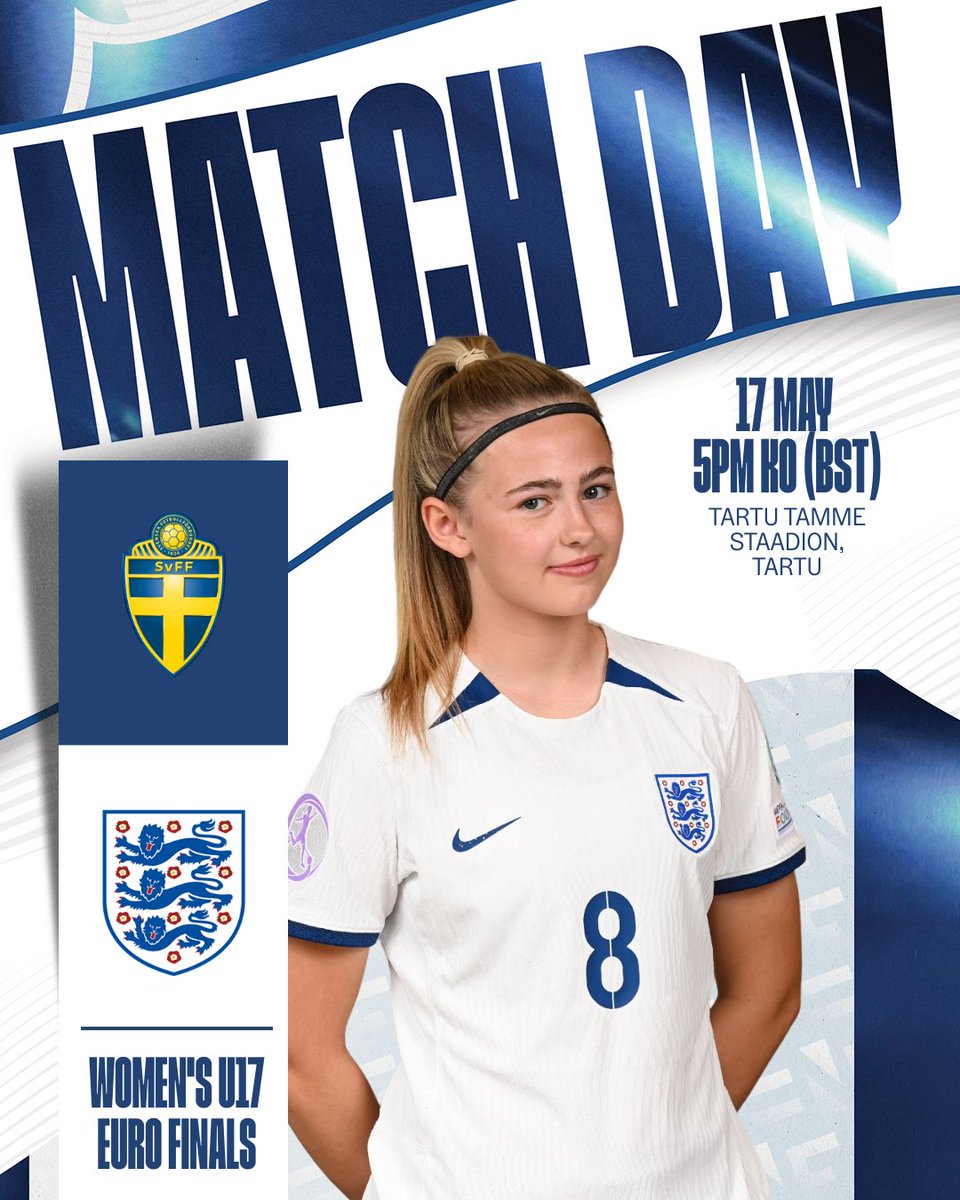 It's another match day for our #YoungLionesses in #U17WEURO! 

They take on 🇸🇪 in their second Group B game.

Tune in here at 5pm 📺 eng.football/ySVpoN