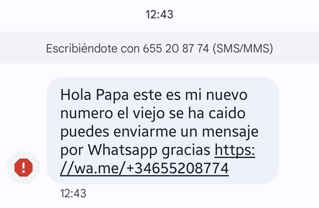 FranCastroEsp's tweet photo. Ya va a estar mi niño castigado ... sabe perfectamente que no le dejo usar el móvil en horas de colegio

Ahora en serio, @policia esto es un continuo los últimos días

Mi padre y mi madre (que a duras penas saben usar el teléfono), mi hija (que no tiene móvil)

Habrá quien pique https://t.co/5nI3WKvuUr