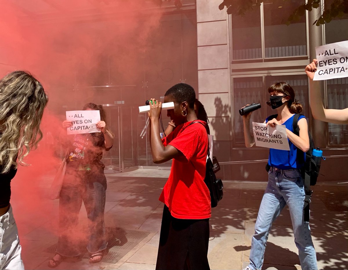 migrantsorg's tweet image. We refuse to allow this racialised surveillance.🚫

We refuse to let companies like Capita sit comfortably behind closed doors at AGMs and ignore the human cost of their choice to work with the Home Office.🚫

We&apos;re organising to demand accountability. We demand #DignityNotData.