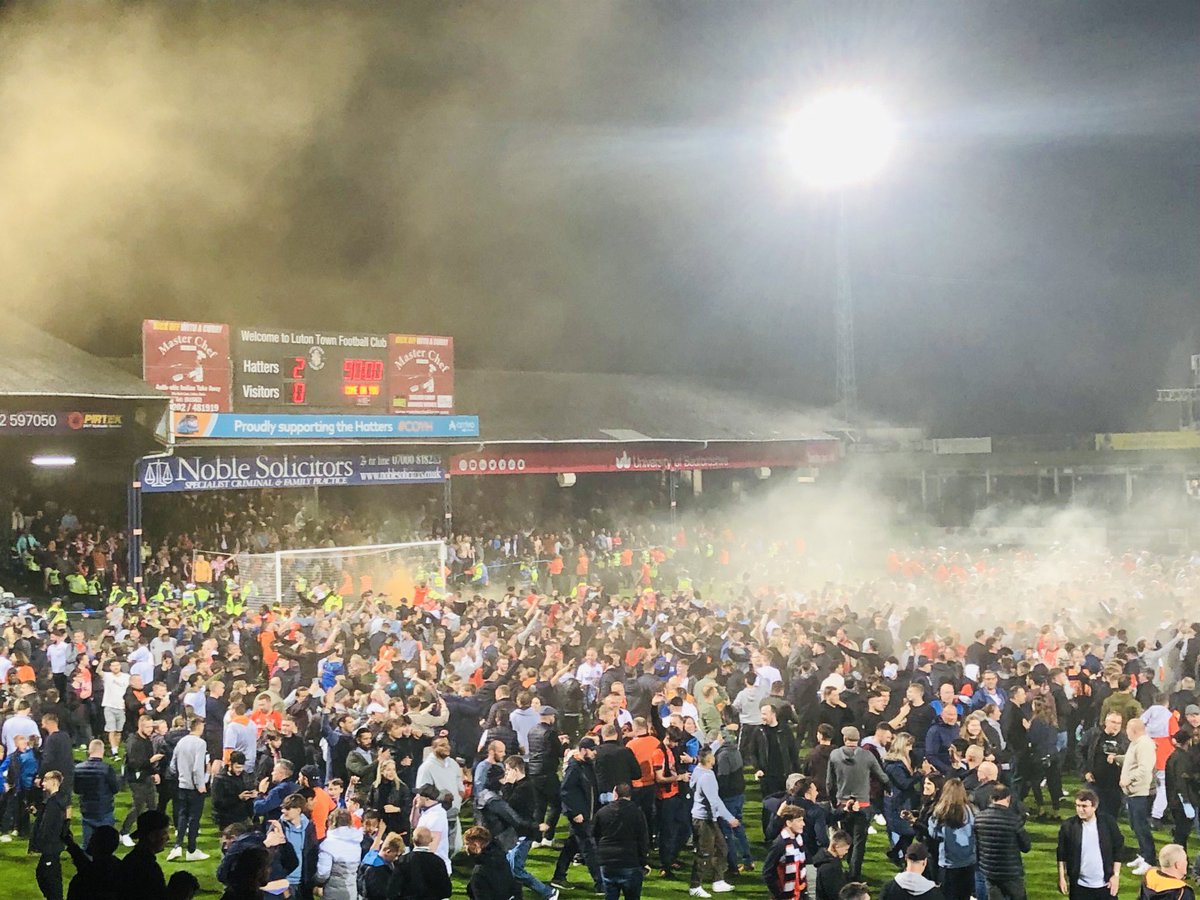 A massive win and amazing atmosphere at Kenilworth Road. See you soon at Wembley🧡.