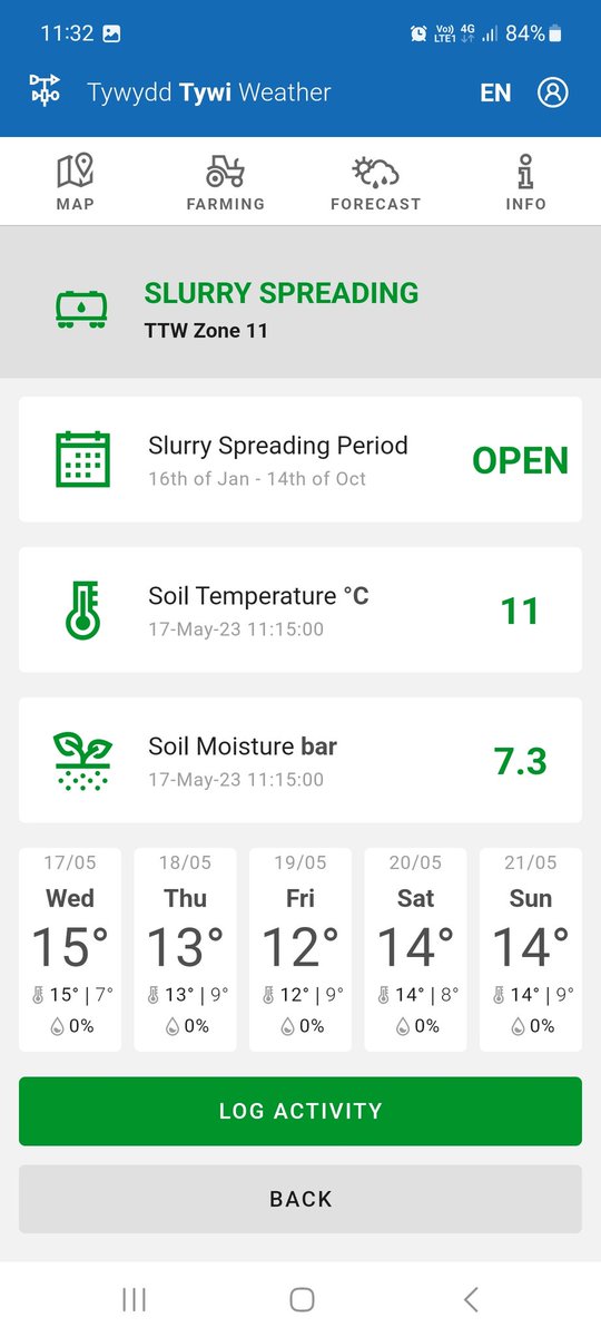 Michaelfagwrfra's tweet photo. Ideal conditions for applying slurry to 1st cut aftermath, regrowth has started, and the weather is favourable. 25m³/Ha slurry, no other nutrient going on this land for 2nd cut.  
#fullcirclenutrients

🌱🌿🌾🌽🐄🤖🧀

Using @arc_csg TTW app to monitor and store data. https://t.co/iQAqPyhHBY