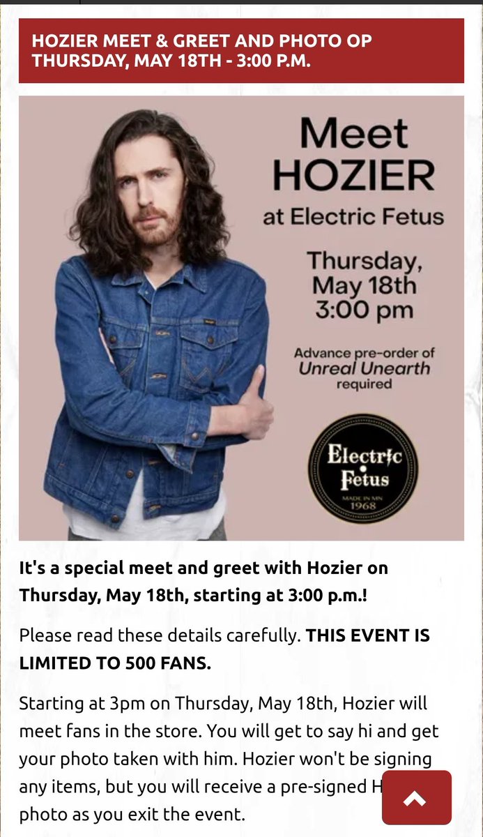 daily hozier pics & vids on Twitter "Hozier will be doing a fan meet