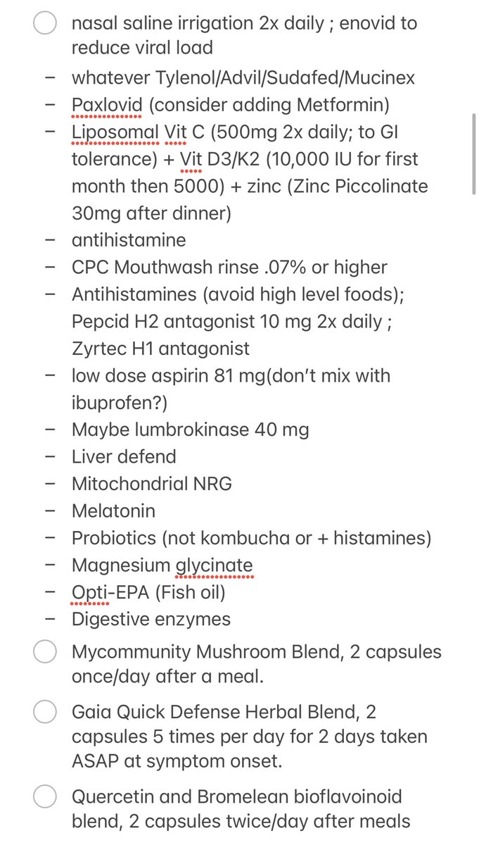 Can we crowdsource to create a checklist of medications/ vitamins for a COV1D infection emergency kit? Ideally data backed. I’m attaching what I’ve compiled from across Twitter, but I am NOT an expert so consider with caution *Always validate with your doctor for personal risks