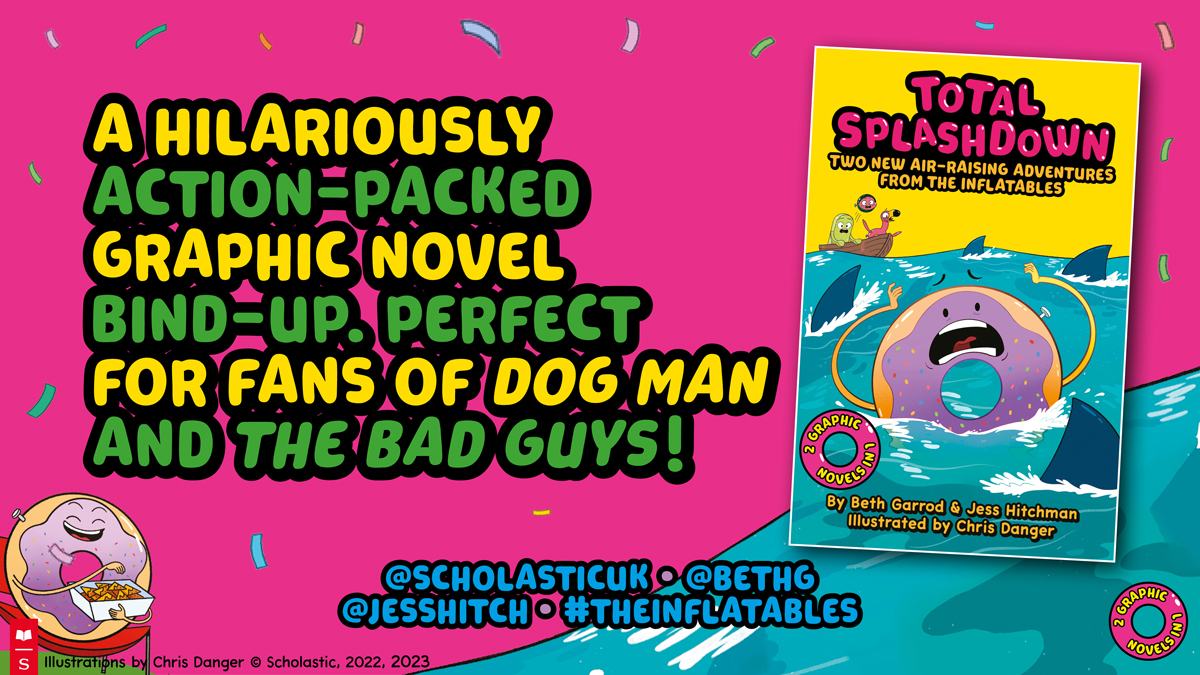 Discover your next favourite graphic novel! Return to the Have a Great Spray waterpark with The Inflatables: Total Splashdown. A hilarious & action packed graphic novel bind-up. Out now 🌊 @bethg @jesshitch