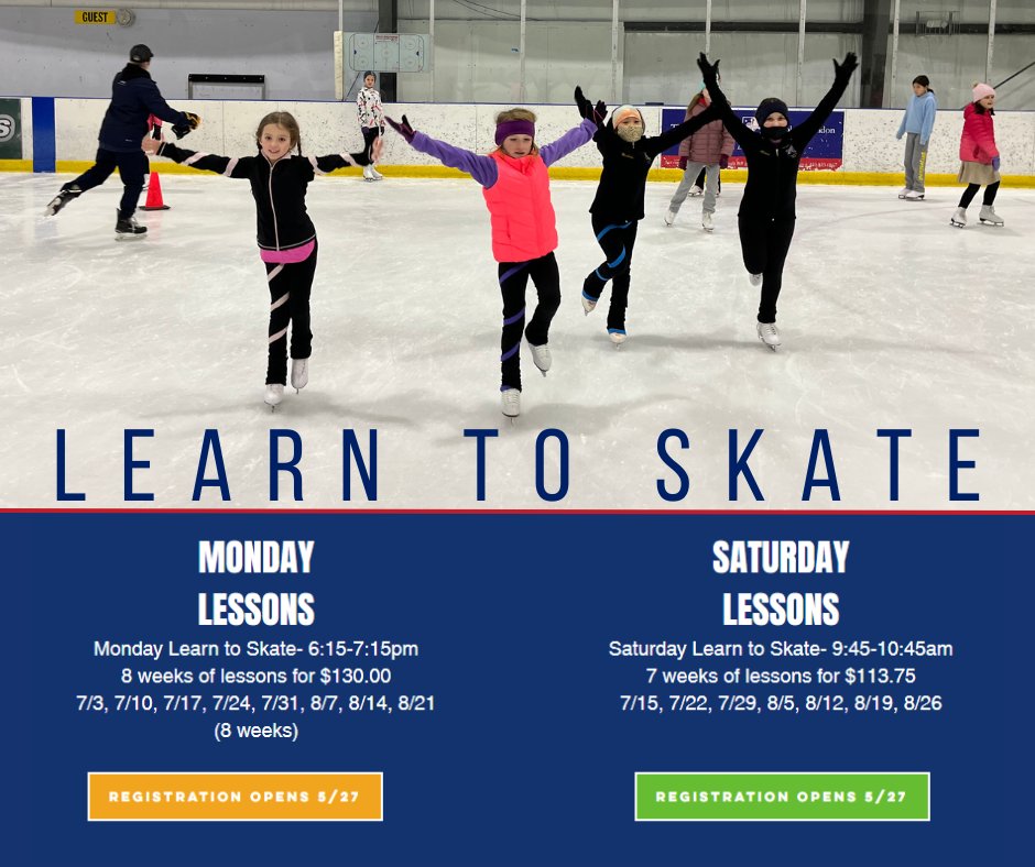 rtownsports's tweet image. If you're looking for a fun and exciting way to get your kids active and learning new skills, look no further! At our rink, we offer lessons for kids of all ages and skill levels! Registration opens 5/27! rtownsports.com/learn-to-skate #KidsSkatingLessons #ActiveKids #SkatingFun
