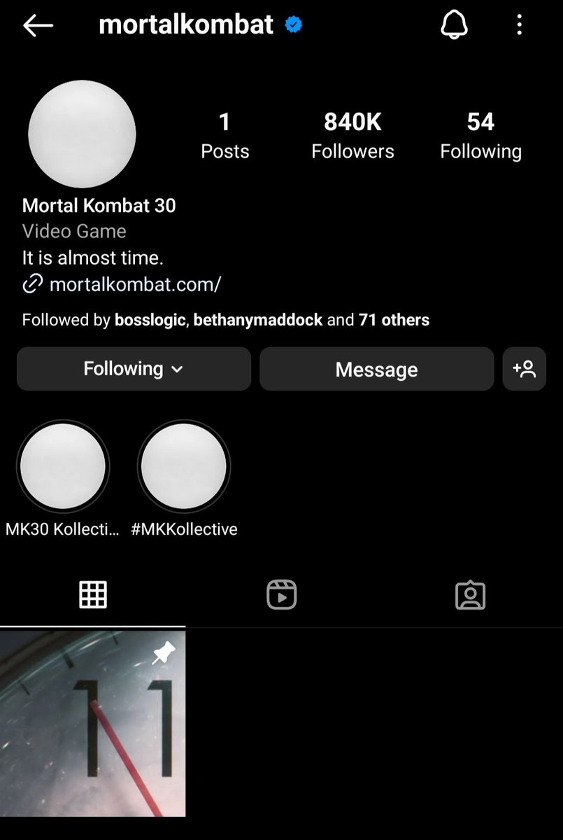 MortalKombatAK's tweet photo. #ItIsAlmostTime
The official @MortalKombat social media pages have reset. No logos, profile pics or banners. Just blank.
Is the slate wiped clean? ๐ค๐๐๐ป๐ฉธ
#MortalKombat #MK #WBGames #TestYourMight #KombatNetwork #MKArcadeKollection https://t.co/43SdW0ya3b