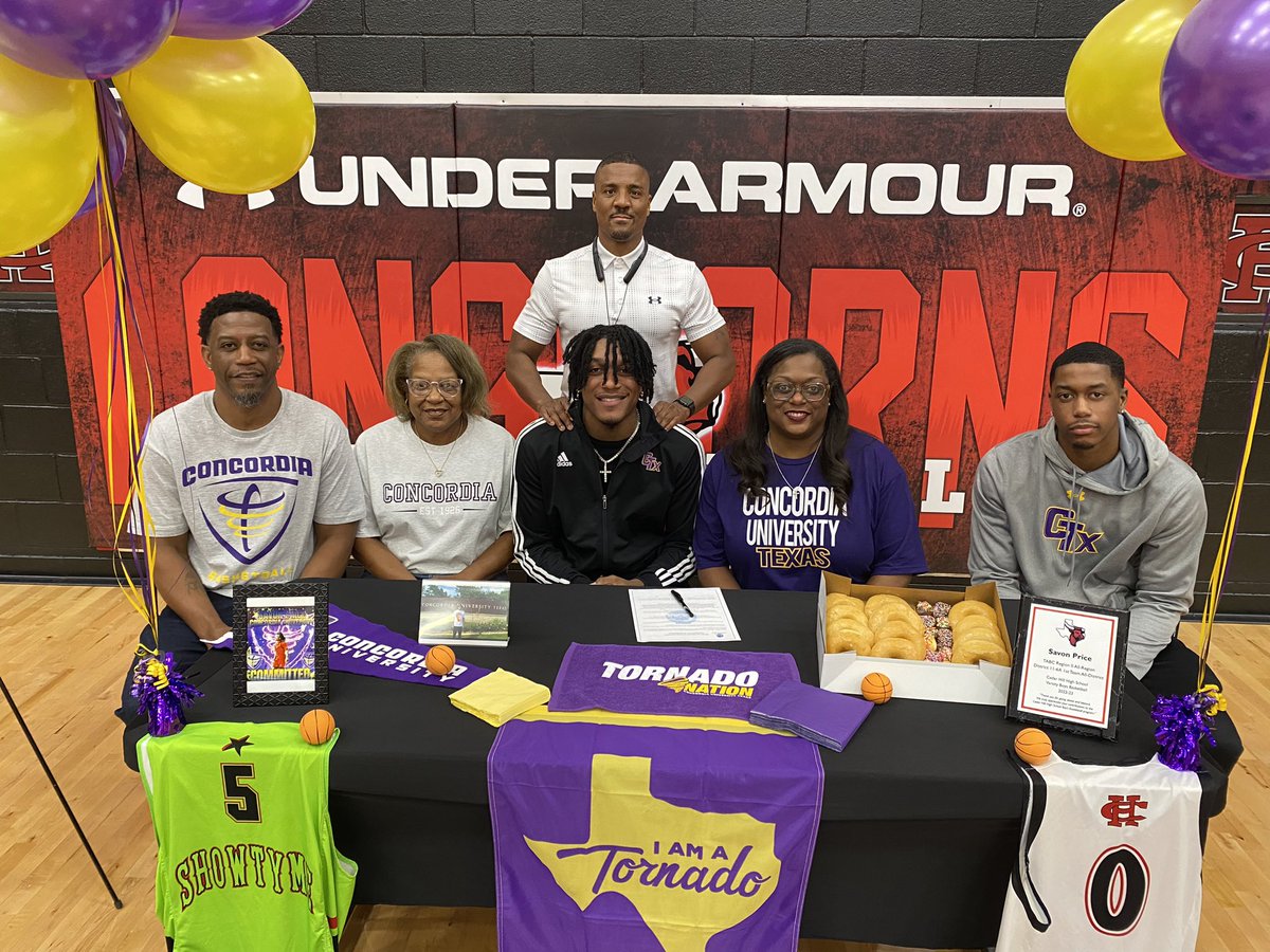 CHLonghorns's tweet photo. Congratulation to @Savonprice_ signing to play basketball at Concordia University @ Austin #TTHL @RecruitTheHill1 @chhsbbasketball @cedarhillisd @geraldhudson https://t.co/wj7WQlomN0