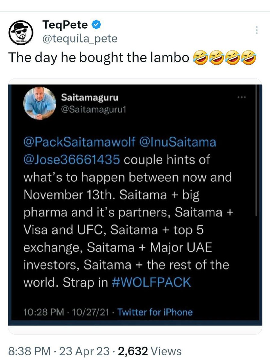 Hey <a href="/Saitamaguru1/">Russell Armand</a>, appreciate your prediction in the following tweet.

x.com/saitamaguru1/s…

<a href="/AaronSaitama/">AaronSaitama</a> <a href="/kleingabriel/">GABE KLEIN</a> <a href="/mannythehitman/">Mkay SaitaChain ⛓️</a> 

Hope it doesn’t end up like 😉