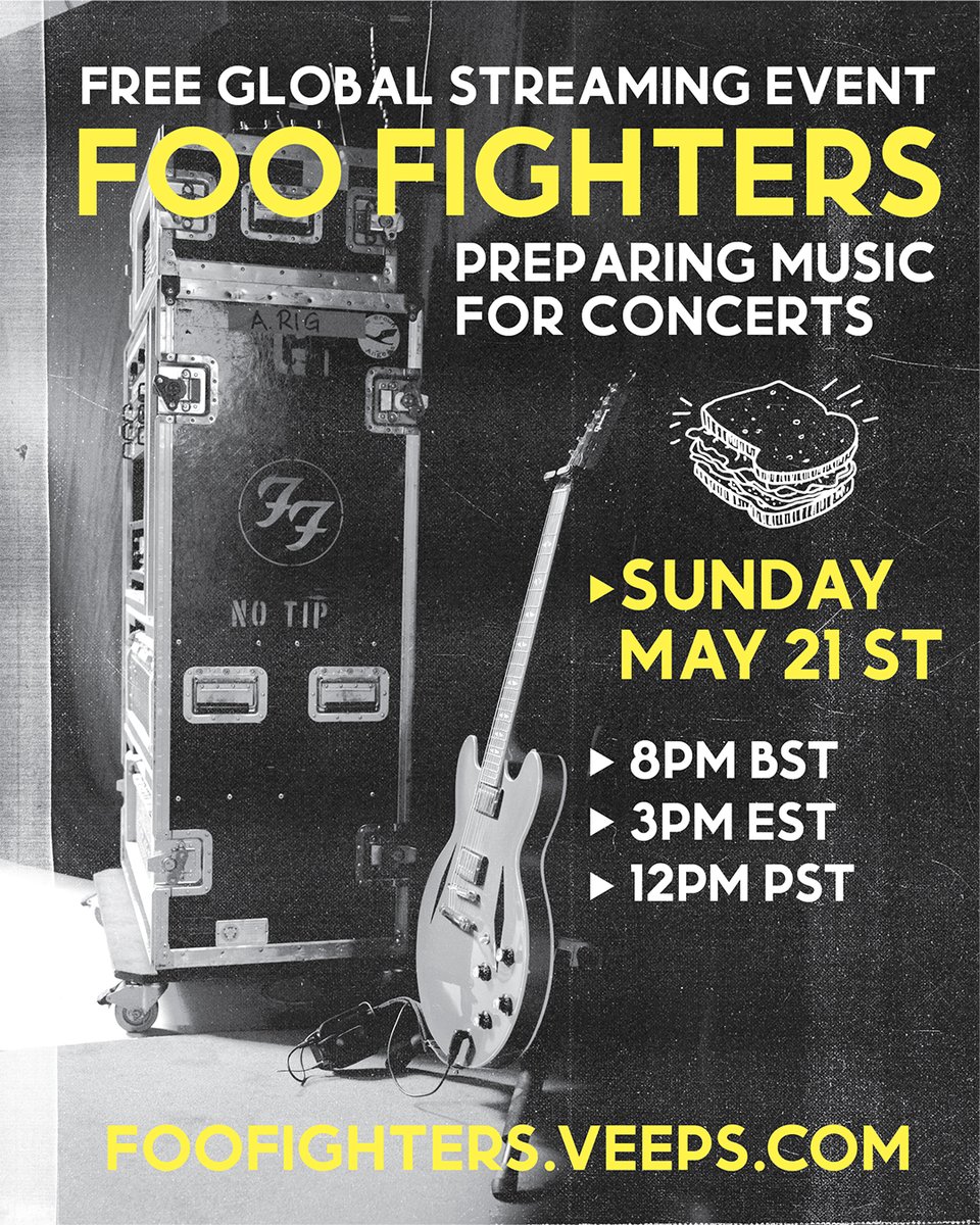 FooFightersUK's tweet photo. Got your free ticket yet? 

See you at 8pm this Sunday!!! 

https://t.co/vc4dSFlCML https://t.co/pxvvrpSJBS