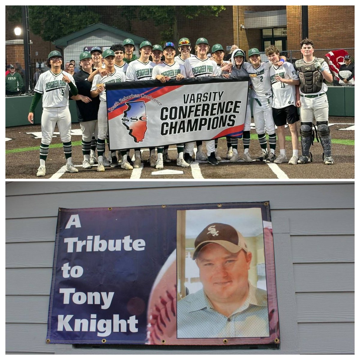 Epchs231's tweet photo. How fitting that the conference title-clinching win occurred in the Tony Knight game.
#TonyKnight #EvergreenPark https://t.co/y23e4GcWSJ