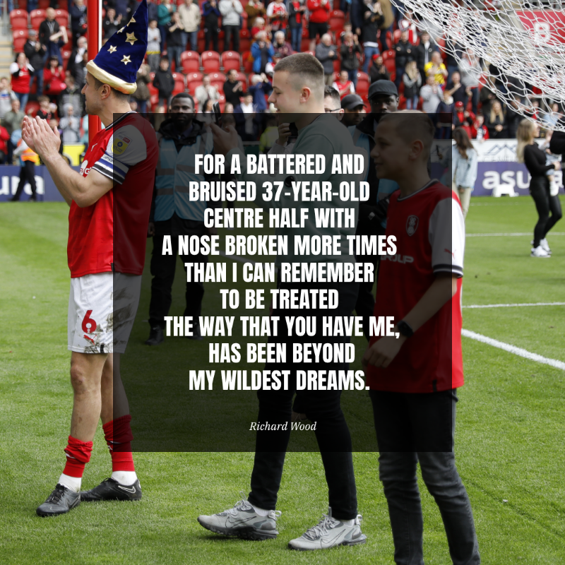 RotherhamUnited's tweet photo. READ | Richard Wood - Open Letter

Departing club captain Richard Wood has asked us to publicise the following Open Letter to Rotherham United supporters on his behalf...

#rufc | #ForeverTogetherForeverProud