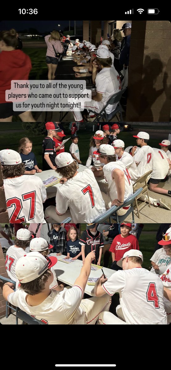 baseballCRHS's tweet photo. Big thanks to all of the Little League and Traveling players who came out to support us last night!!! #FutureCardinals https://t.co/MQ8KPx61fn
