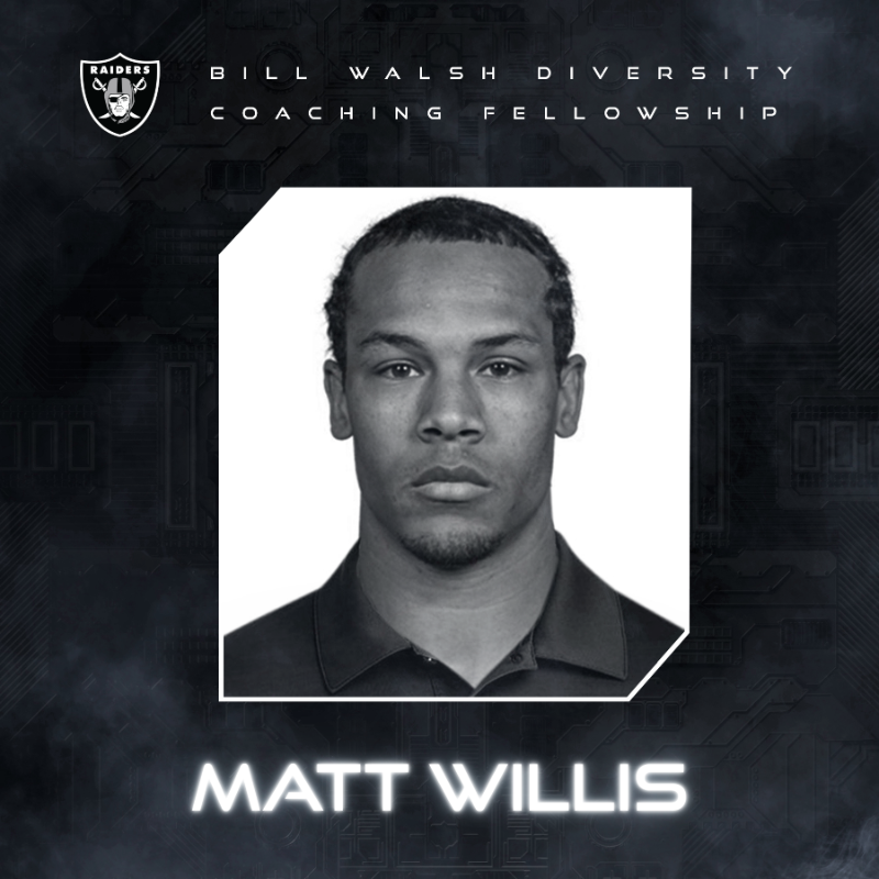 Raiders's tweet photo. We have announced four additions to the coaching staff as part of the NFL’s Bill Walsh Diversity Coaching Fellowship program 👏