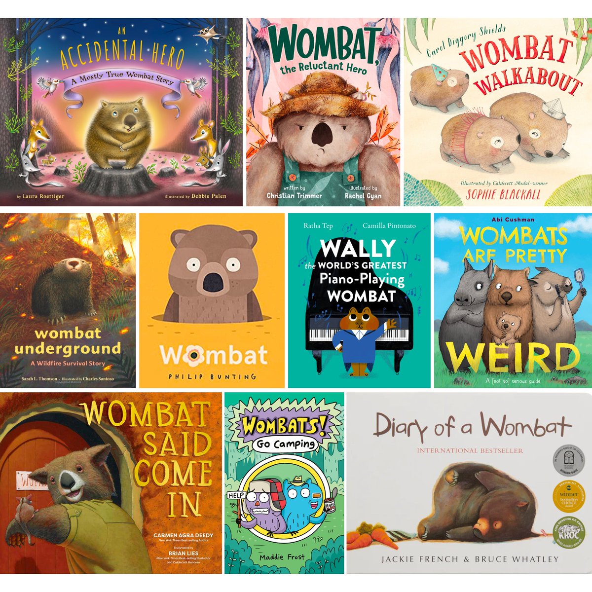 I love putting together these little animal book collections. Here are some Wonderful Wombats! How cute are these covers? #wonderfulWombats #pictureBooks #WombatWednesday #wombat