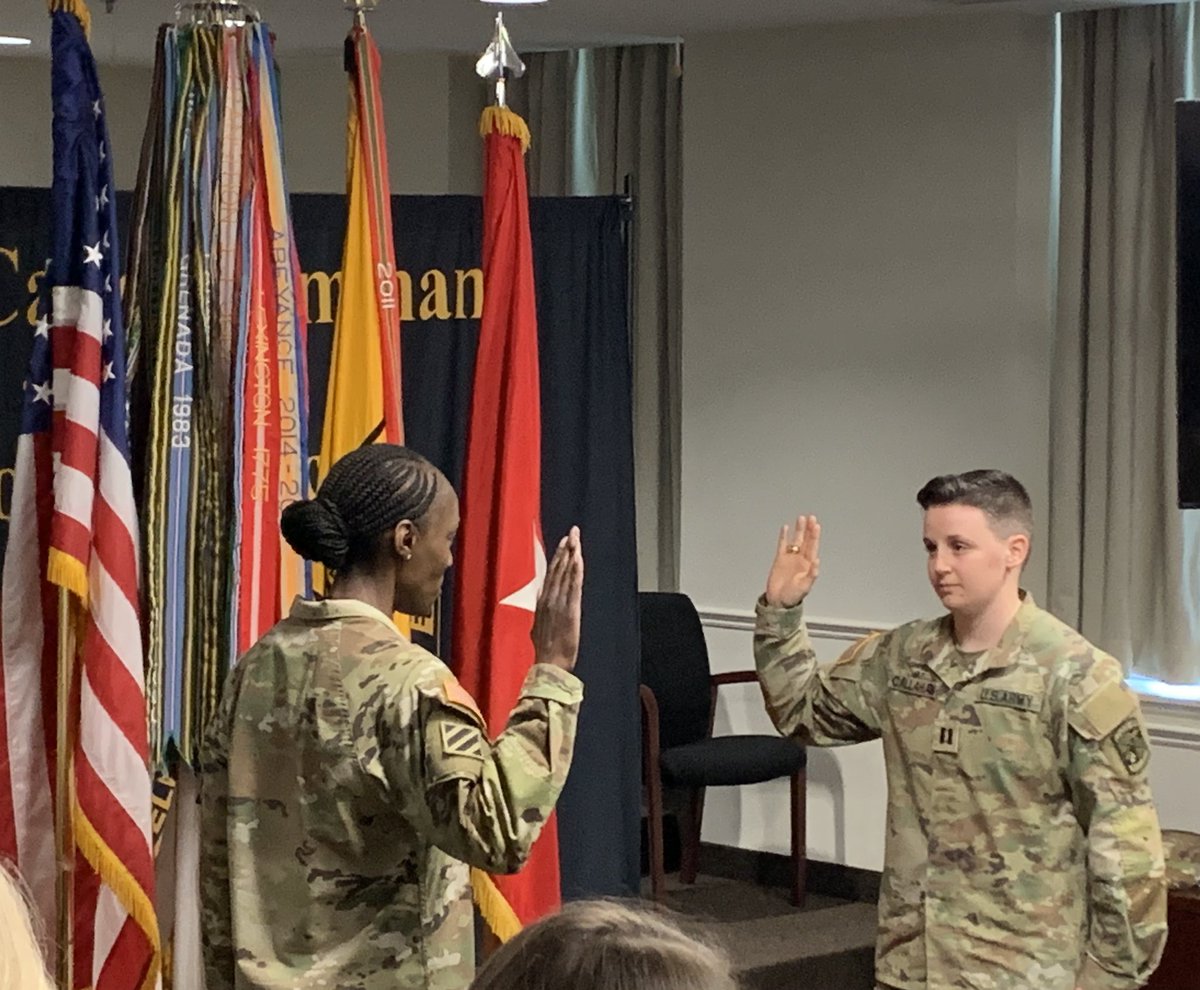 I had the opportunity to promote one of the newest captains in the @USArmy! Congratulations to Taylor, a Signal officer and soon to be 26B (Network Engineer), for reaching this milestone in her young career! #BeAllYouCanBe #LeadershipExcellence