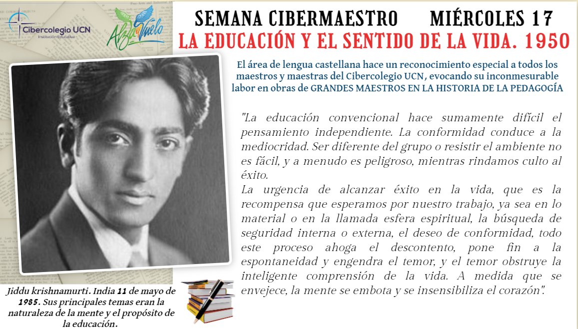 Seguimos con el homenaje a nuestros maestros, parte fundamental de nuestras vidas y nuestro crecimiento.

#diadelmaestro
#CibercolegioUCN