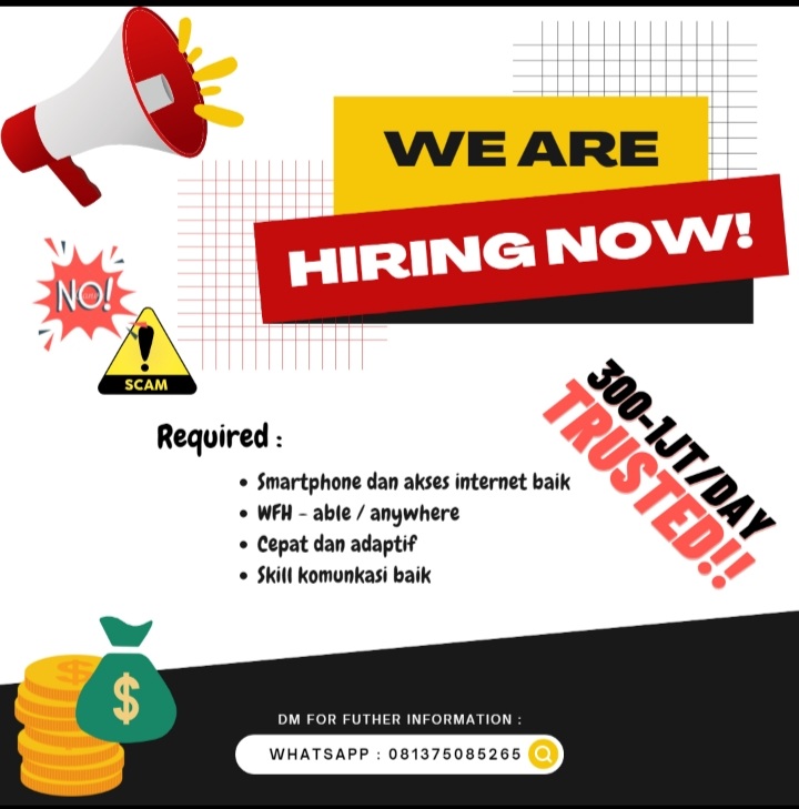 versacework_'s tweet photo. ✨LOWONGAN KERJA✨
dibutuhkan freelance jadi admin + dropshipper sebanyak-banyaknya
📌Gaji 300k-1jt/minggu
📌Hanya balesin chat cust
📌Bisa untuk semua kalangan
📌Waktunya fleksibell
📌WFH
#zonauang #kerjaonline #adminolshop #loker #freelancer #mahasiswa #pelajar #lowongan https://t.co/gbG5e9ydMU