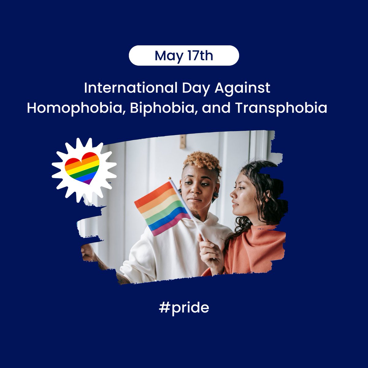 Today is International Day Against Homophobia, Biphobia, and Transphobia.

Stand with us in support of equality and inclusivity for all. 💜🌈 #IDAHOBIT #EqualityMatters #pride #inclusion #inclusivitymatters