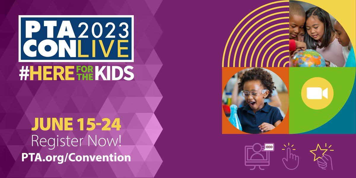 It’s critical for all of us to work together to support public education and our students’ success. Register for National PTA’s 2023 Virtual Convention to be here for the kids and public education! #HereForTheKids #PTAConLive23

Register today! bit.ly/3KMmFfK