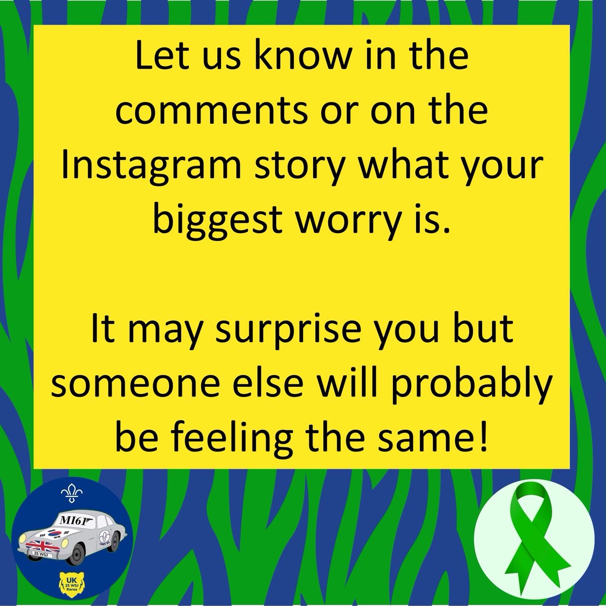 25wsj_unit61's tweet photo. It's normal to be worried about things in the buildup to a big event like the jamboree.

However, it's also important you share these worries... let us know in the comments what your biggest worries are ahead of the jamboree.

#Unit61 #Hampshirescouts #SouthLondonScouts https://t.co/Rm0H8ZzYc5