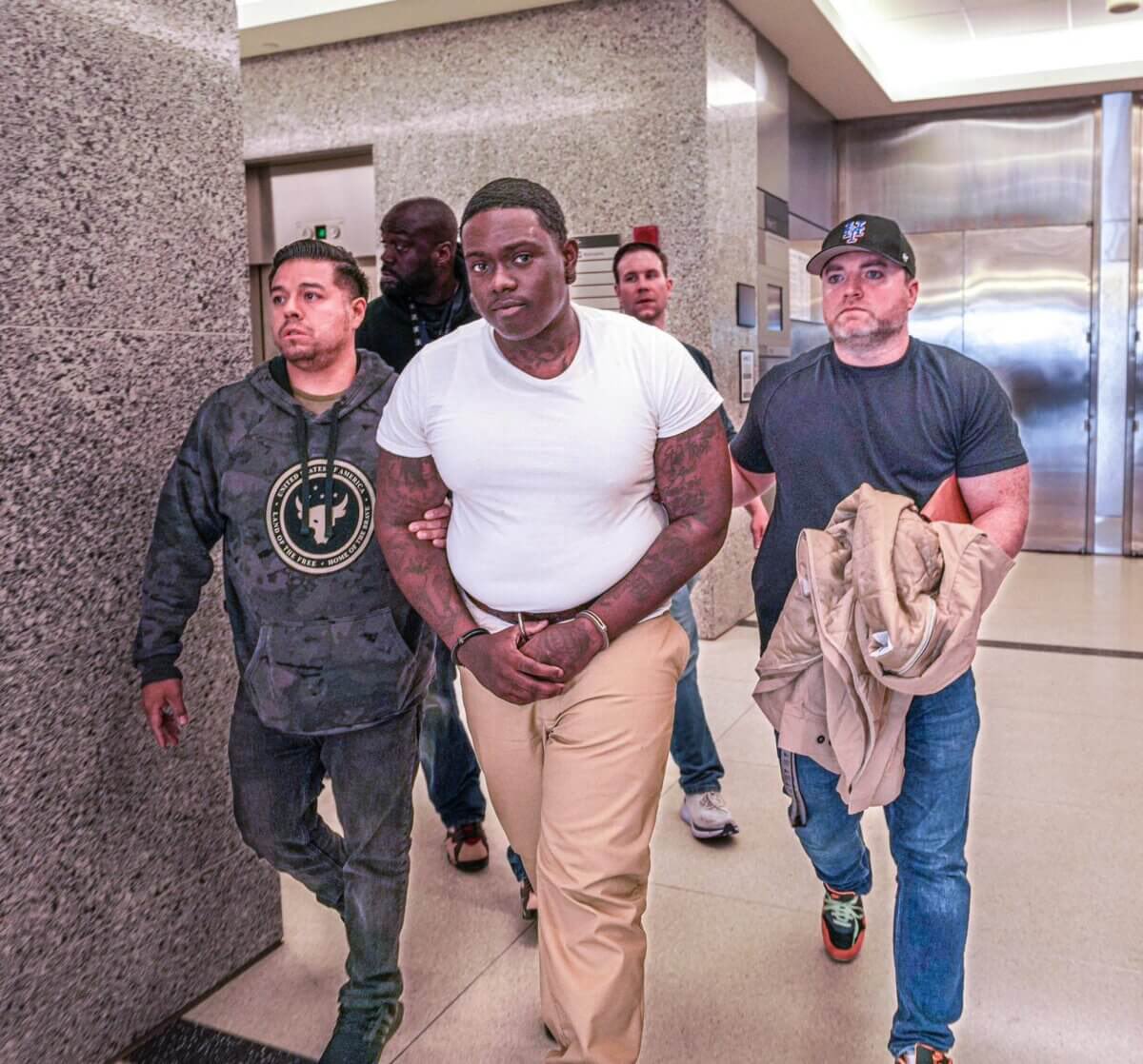 NewYorkCityPD's tweet photo. Recently our esteemed federal agents have captured infamous drill rappers and alleged killers Sheff G, and Sleepy Hallow, belonging to the Brooklyn gang residing in flat bush that go by the name 8Trey gangster crips https://t.co/bamcZfDl2x