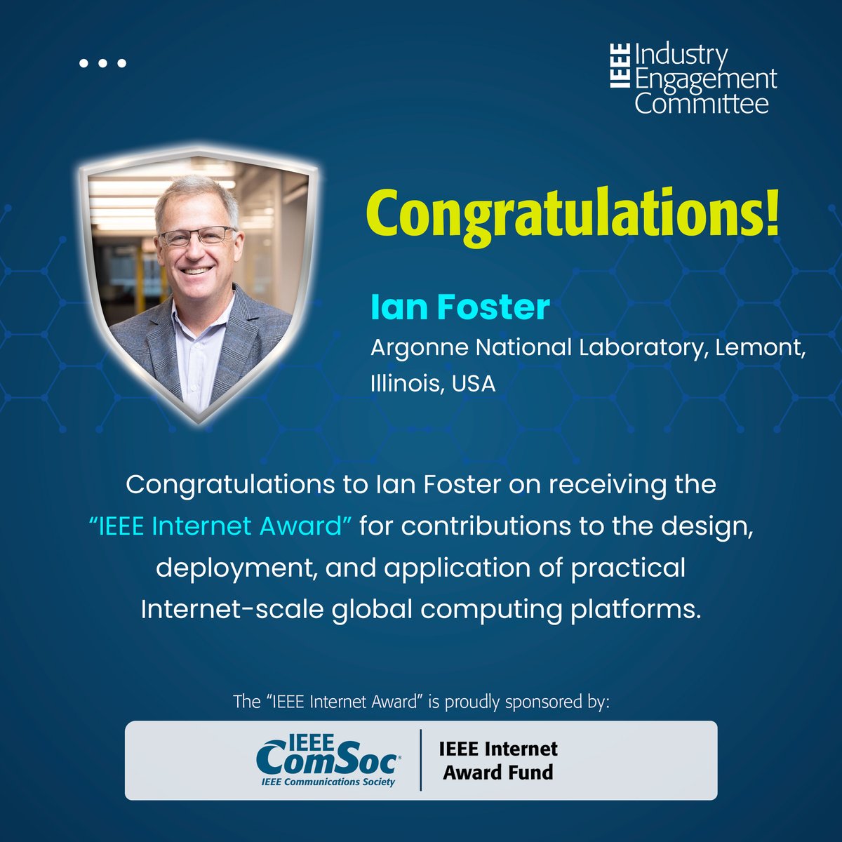 ieee_industry's tweet photo. Congratulations to Scientist Ian Foster and Professor Carl Kesselman on receiving 2023 IEEE Internet Award!
#IEEE #IEEEIndustry #IEC #IEEEMembers #IEEEVolunteers #IEEELeaders #IEEEAwards #IEEEMedals #IEEERecognitions #Industry #TechnicalFieldAwards https://t.co/lMXTkcUwV2