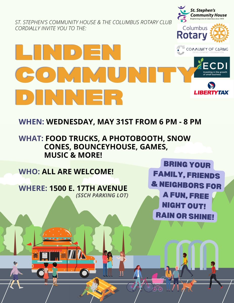Mark your calendars! Join us on Wednesday, May 31st for a FREE community dinner! Bring your family, friends, and neighbors out for a night of free food, entertainment and fun! 🤩🍧☀️