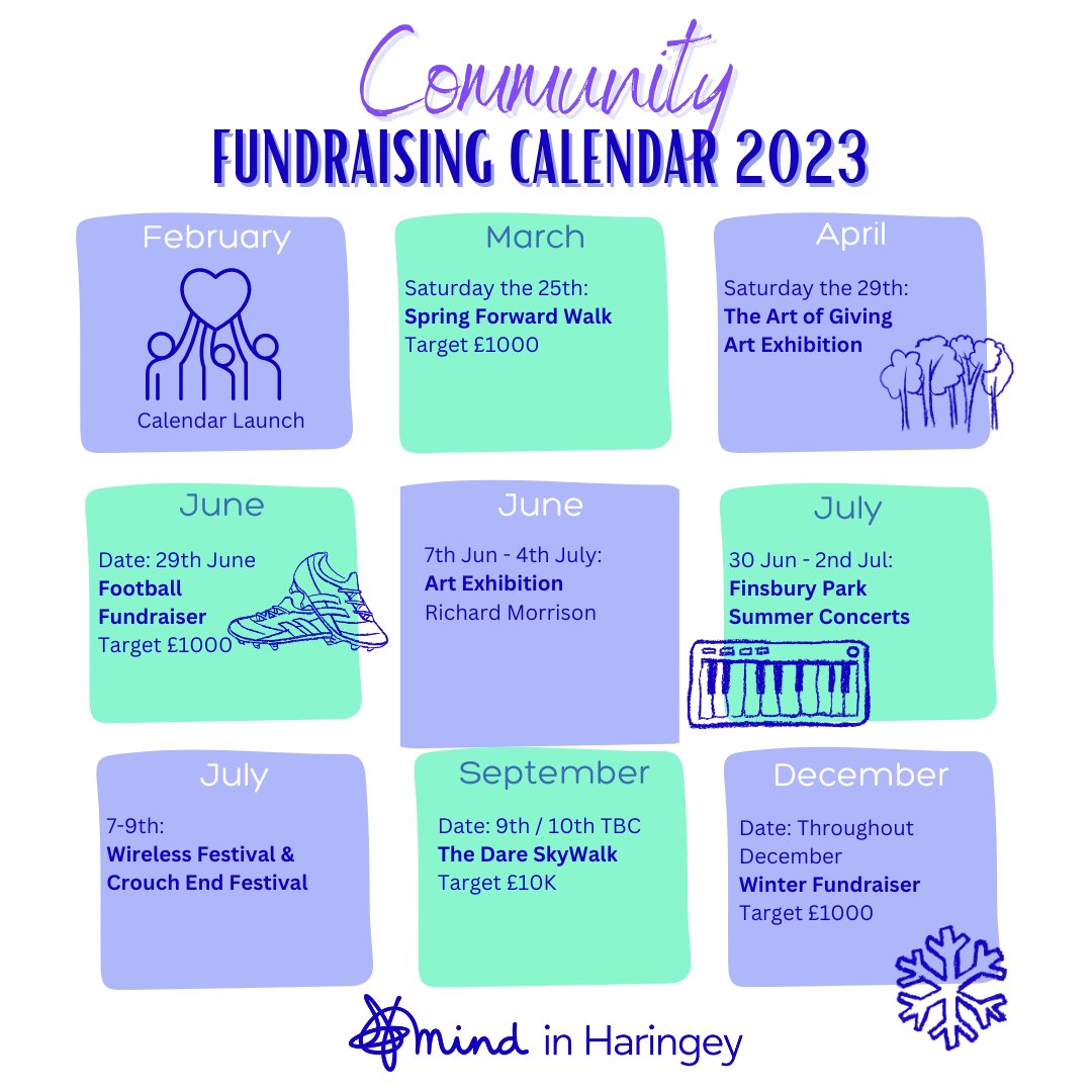 📆Super excited for our vibrant community fundraising calendar! Join us as we showcase the spirit and diversity of Haringey, while raising funds for a great cause. We've got two events coming up at the end of June. Mark your calendars and join initiatives that make a difference!