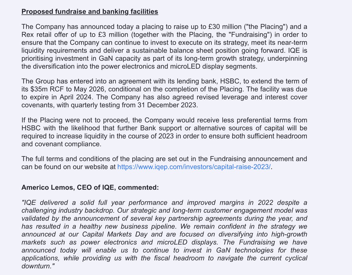 rhomboid1MF's tweet image. #IQE dreadful results &amp;amp; a bank imposed equity raise …the Welsh wonder does it again 😳 investegate.co.uk/announcement/7…

Ex holding…from when it looked viable …briefly 

Holders would do better burning there’re own cash…at least that way they can stay warm