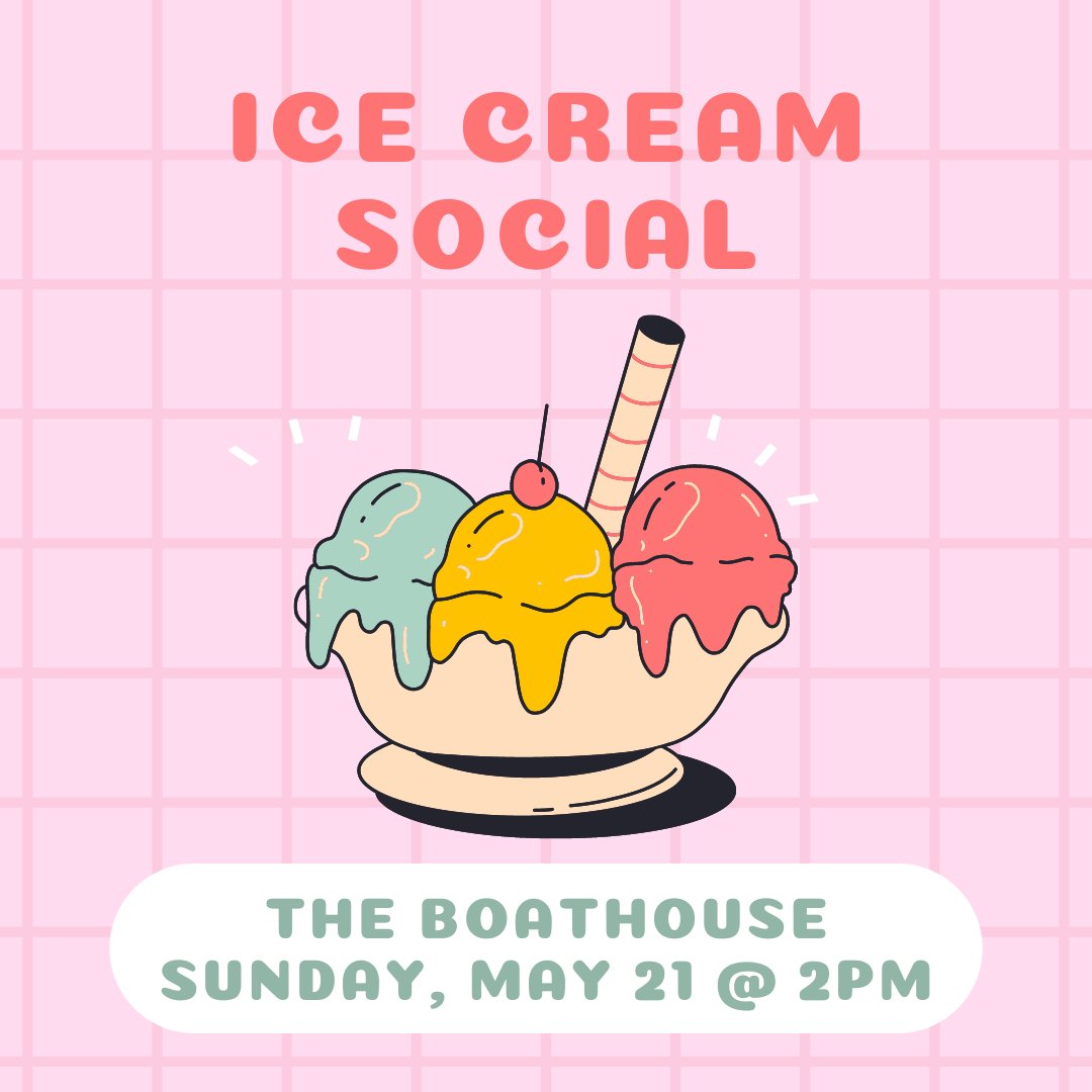Looking for something to do this long weekend? We're having an ice cream social at the Boathouse this Sunday May 21st! 🍨 Come beat the heat with some ice cream (vegan options available) and hang out with other lovely local scientists. See you there!