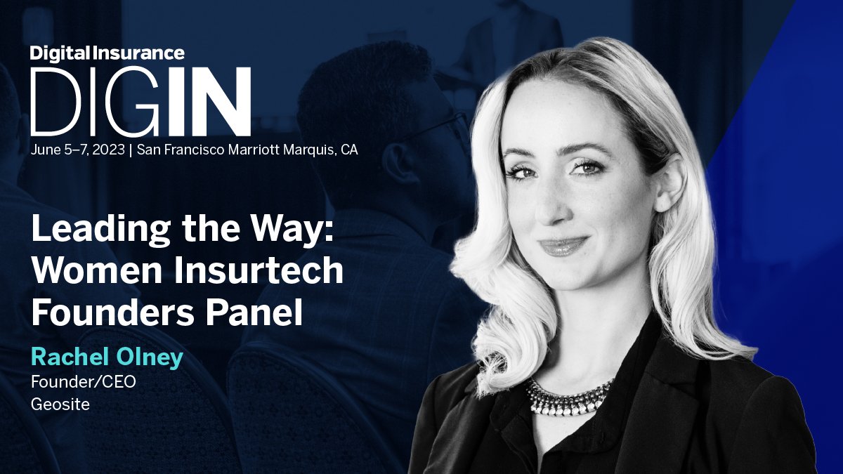 We are thrilled to welcome Rachel Olney, Founder/CEO at Geosite <a href="/GeositeInc/">Geosite</a> to #DIGINEvent to speak on a panel of women entrepreneurs who have successfully launched insurtechs and share what the keys to success are. Register now. trib.al/EFZVO6u