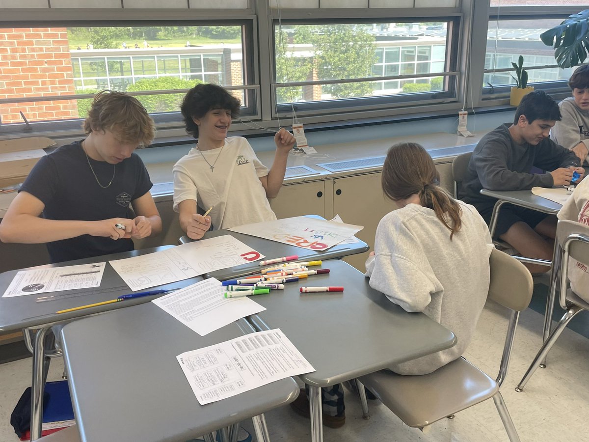 Taking a break from screens and making posters for our Financial Literacy unit #digitaldetoxday <a href="/ThompsonMSpride/">Brian Currie</a>