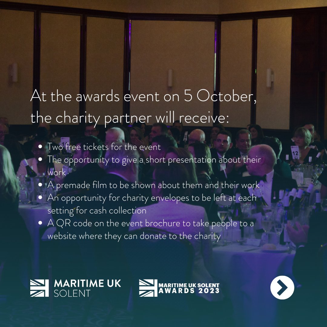 APPLY TO BE OUR CHARITY PARTNER FOR THE MARITIME UK SOLENT AWARDS 2023!🏆

To apply, visit: muksolent.com/muksolent-awar…
#ukmaritime #solentmaritime #ukmaritime #marineuk #Solentuk