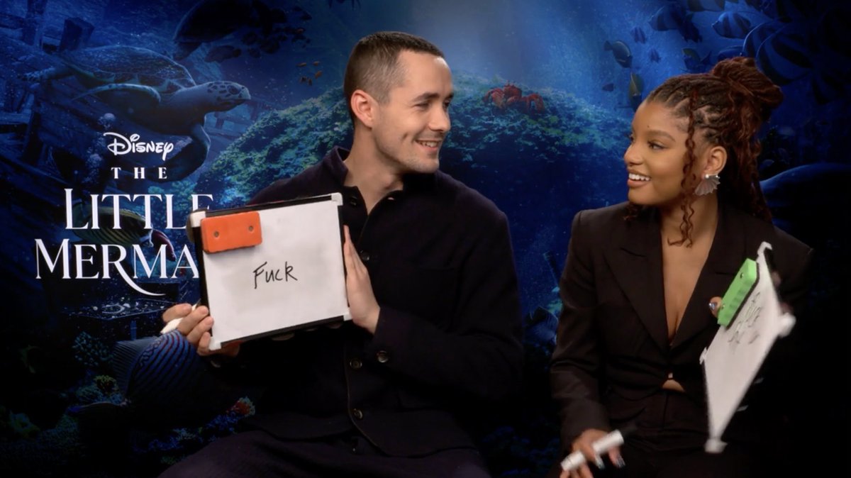 Halle Bailey and Jonah Hauer-King for #TheLittleMermaid press with <a href="/seasonedbf/">SeasonedBF</a>.