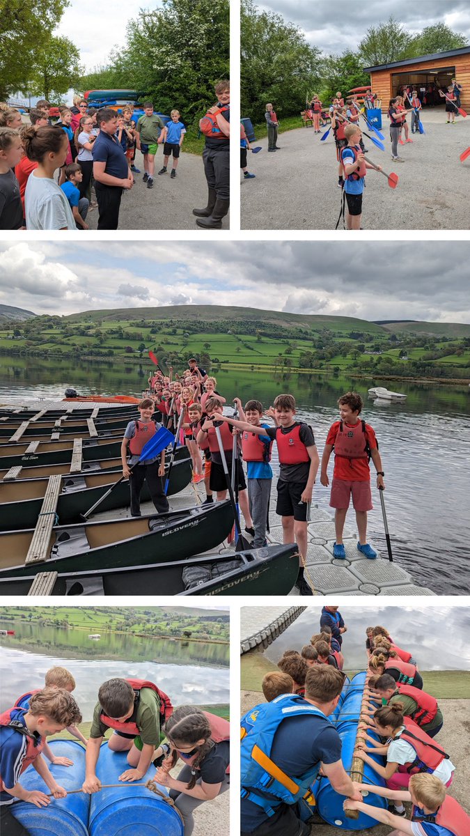 YsgolCiliauParc's tweet photo. Prynhawn arbennig ar y llyn yn canŵio ac adeiladu rafft. Joio https://t.co/VxWTuMusKV