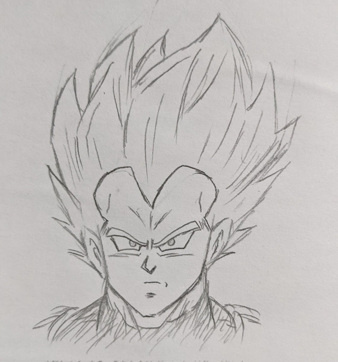 試しに記憶だけでベジータを描いてみたけど微妙に違う気がする