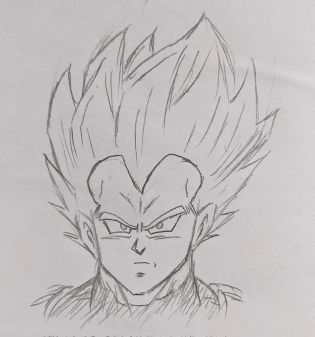試しに記憶だけでベジータを描いてみたけど微妙に違う気がする