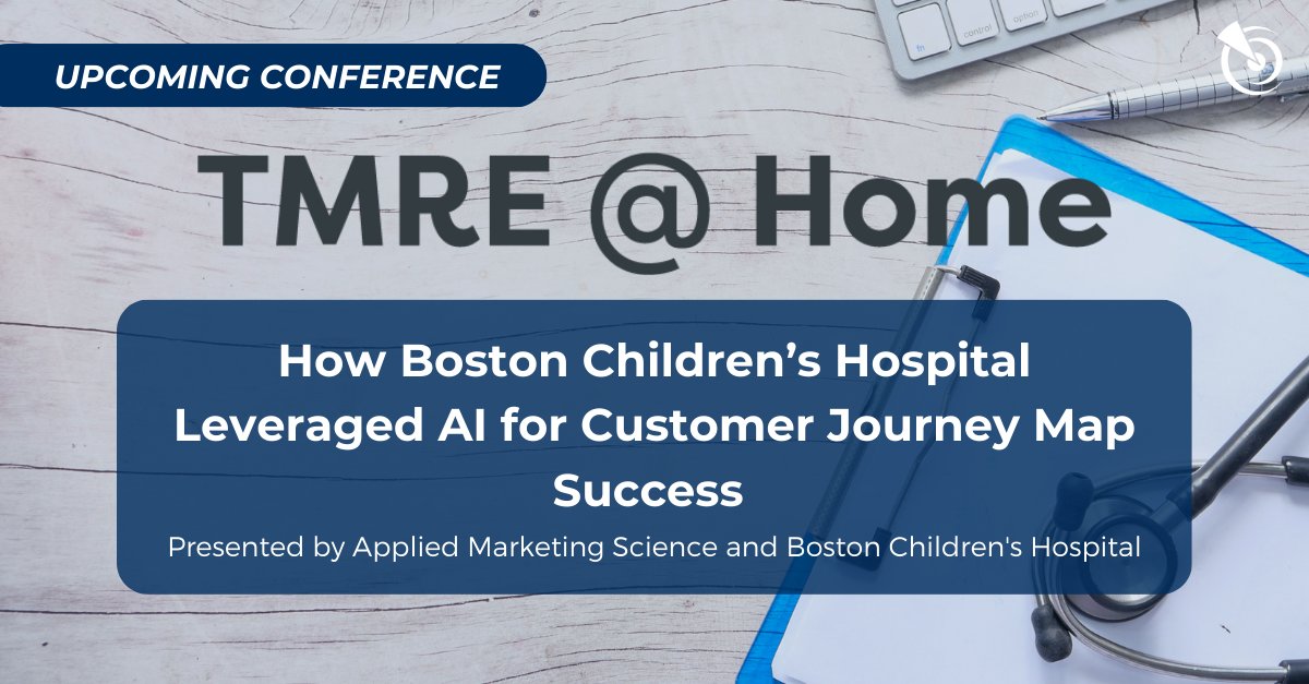 AMSInsights's tweet photo. Planning to attend the virtual TMRE @ Home conference? Alongside Boston Children’s Hospital, AMS will be exploring how leveraging AI allowed BCH to develop highly detailed journey maps. Learn more &amp; register for free: https://t.co/dNUNggmk1Z