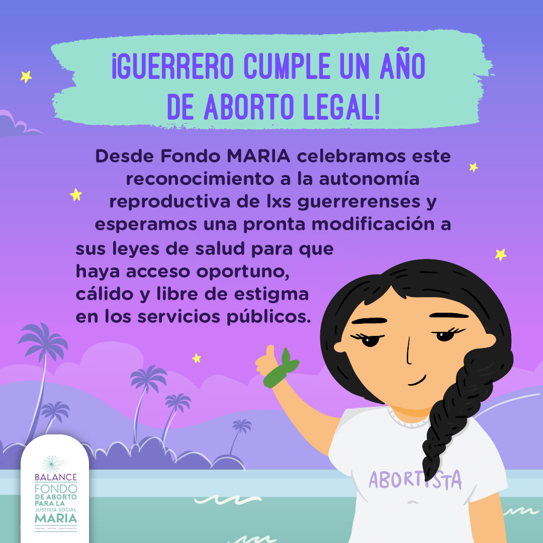 ¡Se cumple 1 año de la despenalización del aborto en Guerrero! 💚 Festejamos este logro feminista pero seguimos exigiendo que los servicios de aborto sean accesibles para todas las mujeres y personas gestantes ✊🏾 #AbortoLegalGuerrero 💚 #EsLeyGuerrero 💚
