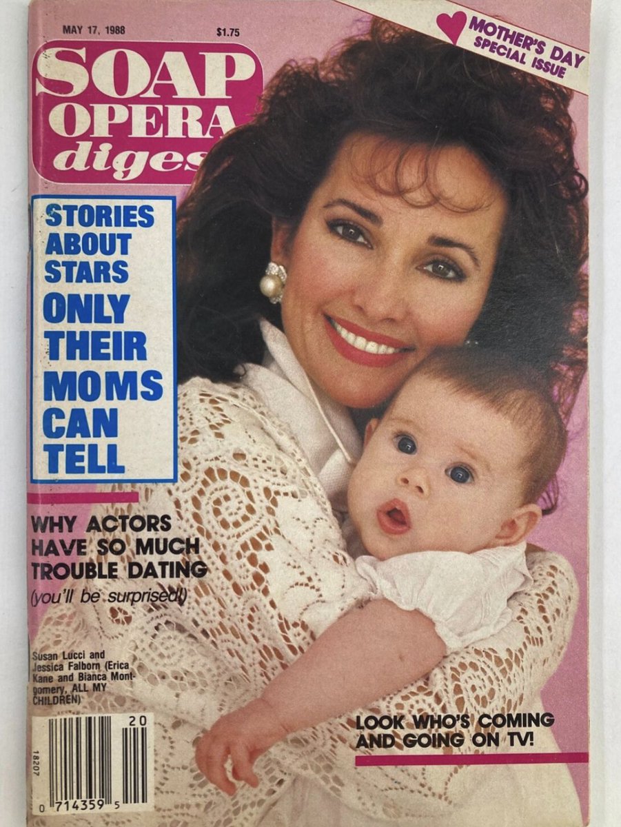 #AllMyChildren Memories — If there was one thing that changed Erica Kane forever it was becoming a mother. In February 1988 Bianca was born. 35 years ago today #SusanLucci appeared on the cover of Soap Opera Digest.