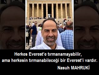 Tarihte bugün : 17 Mayıs 1995 
Eski AKUT Başkanı #NasuhMahruki Everest'in zirvesine çıkan ilk Türk oldu.
Değerlerinize dikkat edin; karakterinize dönüşür. Karakterinize dikkat edin; kaderinize dönüşür.