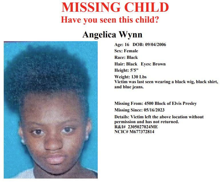 Have you seen Angelica Wynn?
Report #2305027024ME
