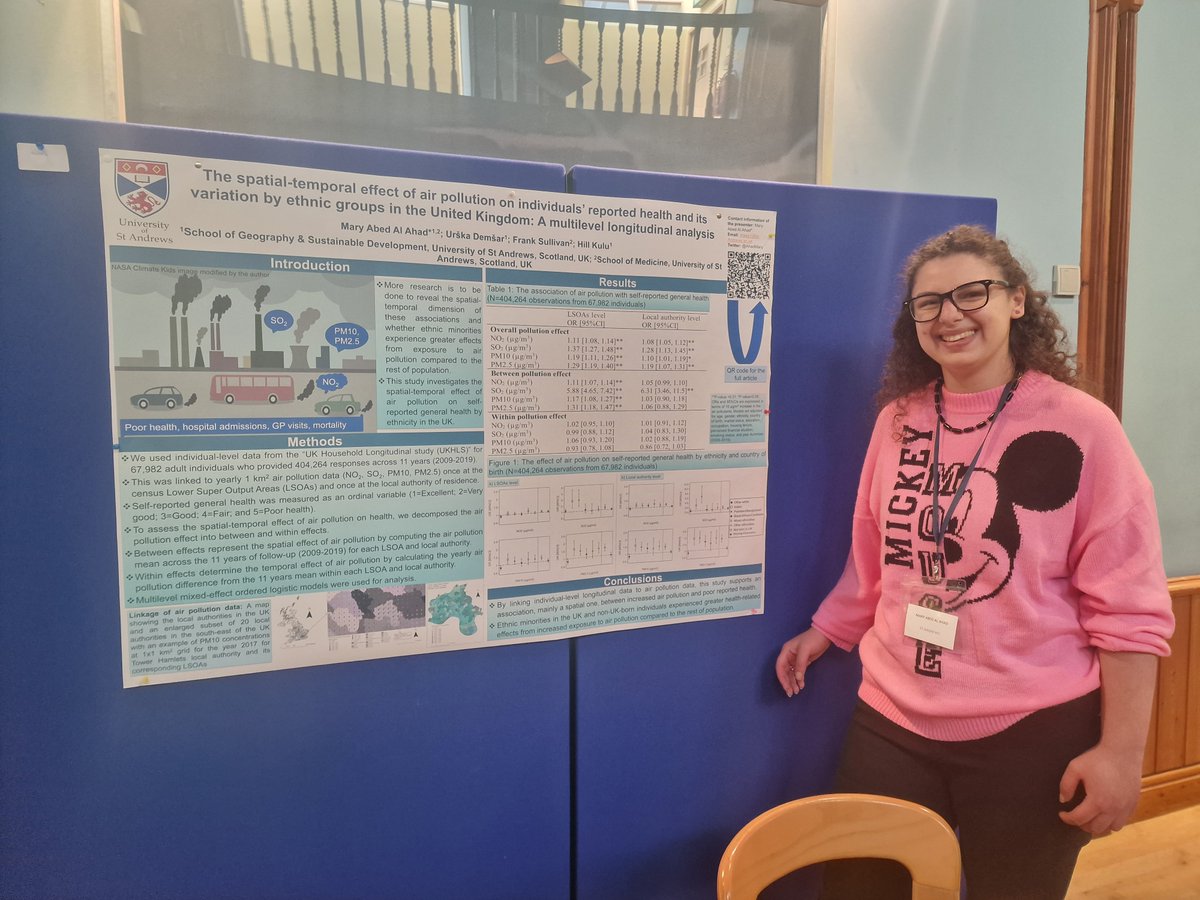 Presenting a Poster on the effect of #airpollution on #health by #ethnicity  in the UK at the SAGES ANNUAL SCIENCE MEETING 2023 that took place at University of Aberdeen , #scotland @CPCpopulation 
@StAndrewsSGSD @GeoPopHealthStA 
@StLeonards_PGs 
@st