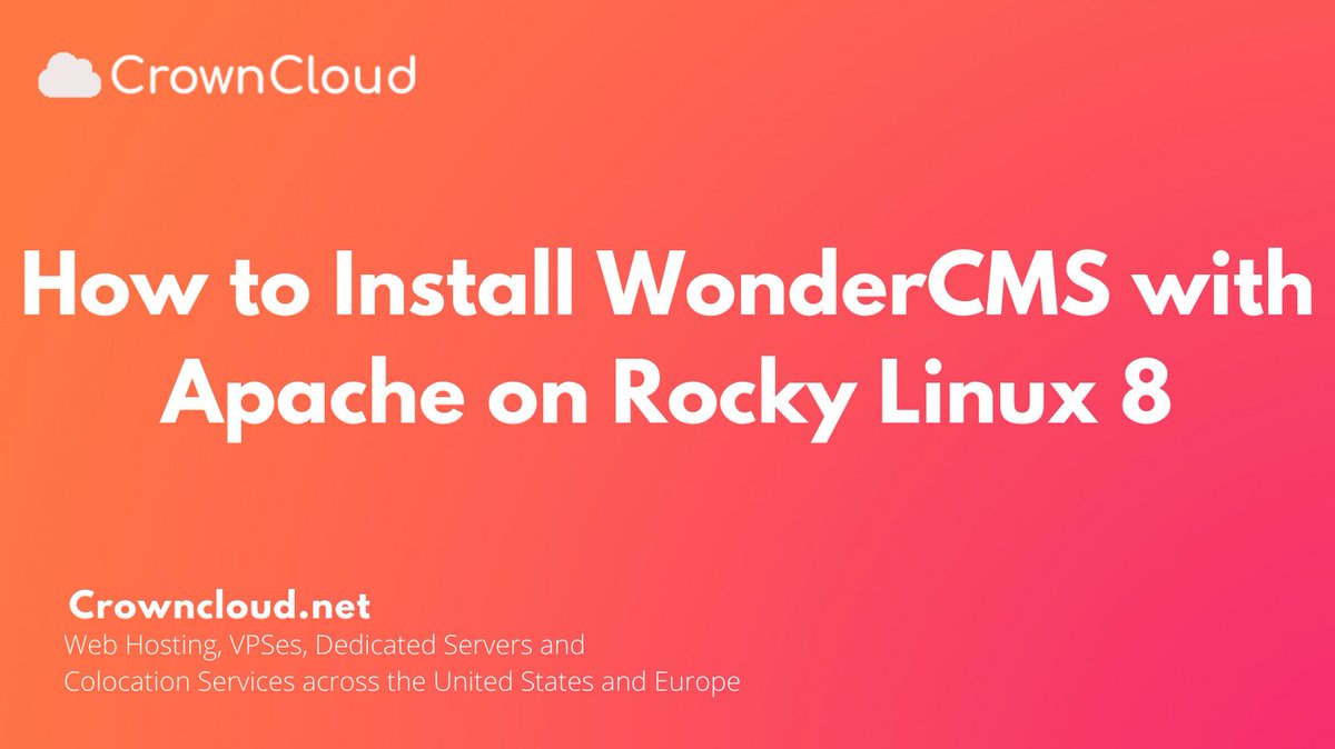 crownclouds's tweet photo. Build Your Website Wonderfully with #WonderCMS on #Rocky Linux 8: An #Apache Installation Guide
Checkout our #knowledgebase https://t.co/obZi139xl4 https://t.co/MQdToaUG8Q