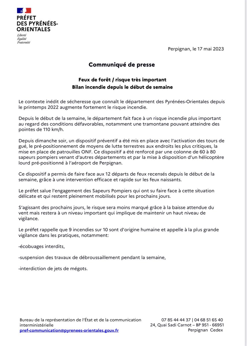 Préfet des Pyrénées-Orientales tweet media