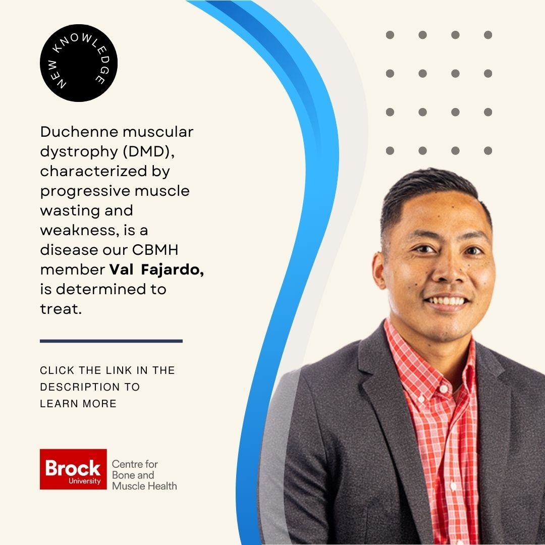 Brock Centre for Bone and Muscle Health (@brockucbmh) on Twitter photo Our #CBMH member <a href="/ValFajardoPhD/">Val A. Fajardo, PhD</a> and his team have formed a partnership with a U.K. drug company to study treatments for Duchenne muscular dystrophy. 🧪
Learn more about this valuable work here: brocku.ca/brock-news/202… Our #CBMH member <a href="/ValFajardoPhD/">Val A. Fajardo, PhD</a> and his team have formed a partnership with a U.K. drug company to study treatments for Duchenne muscular dystrophy. 🧪
Learn more about this valuable work here: brocku.ca/brock-news/202…