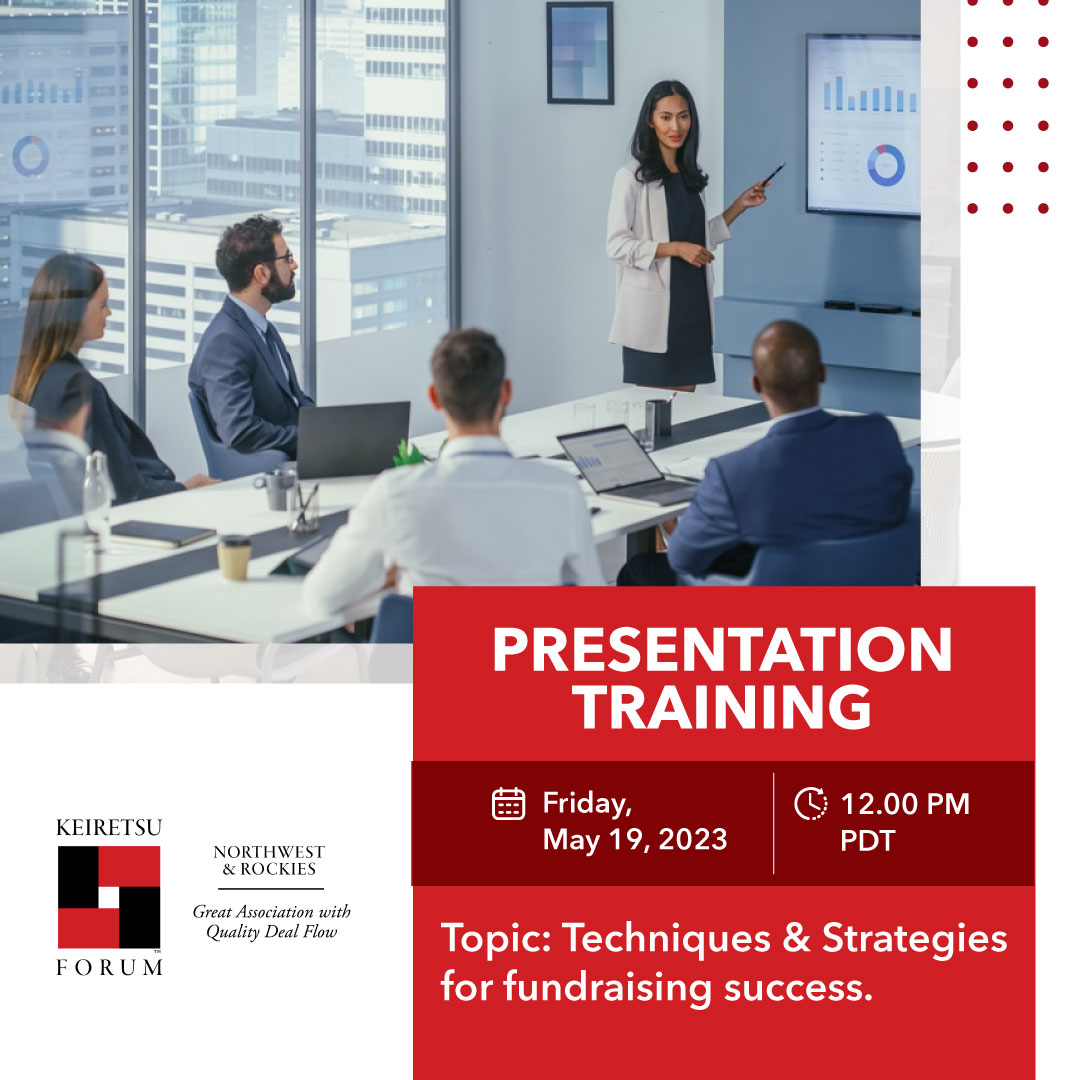 Entrepreneurs, do you struggle with fundraising pitches? Join us to discover how to create impactful and persuasive presentations that will resonate with investors and help you raise capital. Register here: bit.ly/417hNYv

#Entrepreneur #PresentationTraining #Fundraising